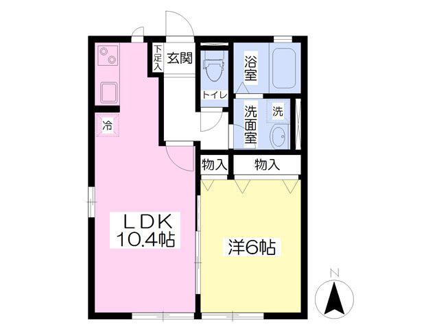 メゾン ド ブランカ(1LDK/1階)の間取り写真