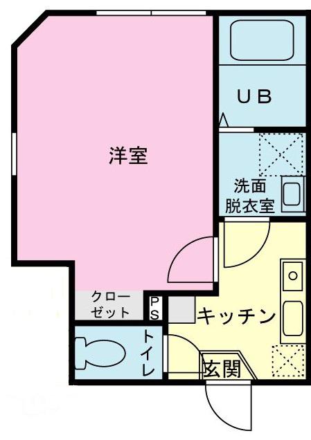 ショコラメゾン能見台(1K/2階)の間取り写真
