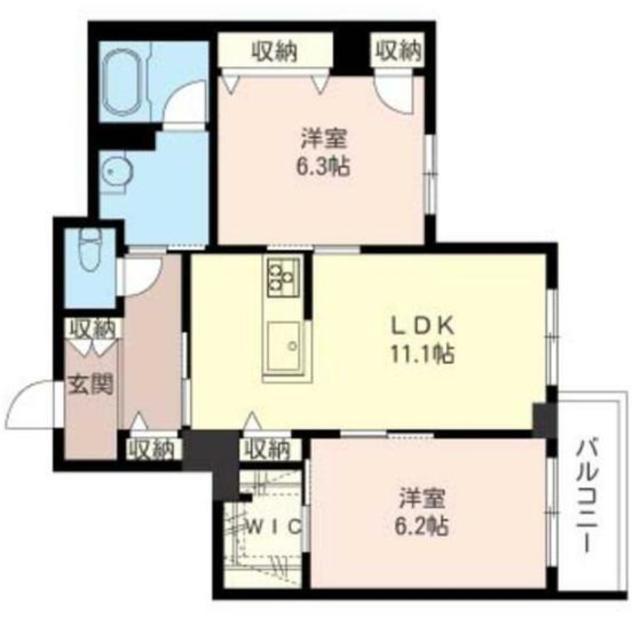 ポルト ボナール(2LDK/1階)の間取り写真