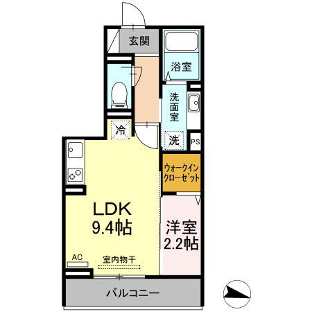 プロスペリーテ(1LDK/2階)の間取り写真