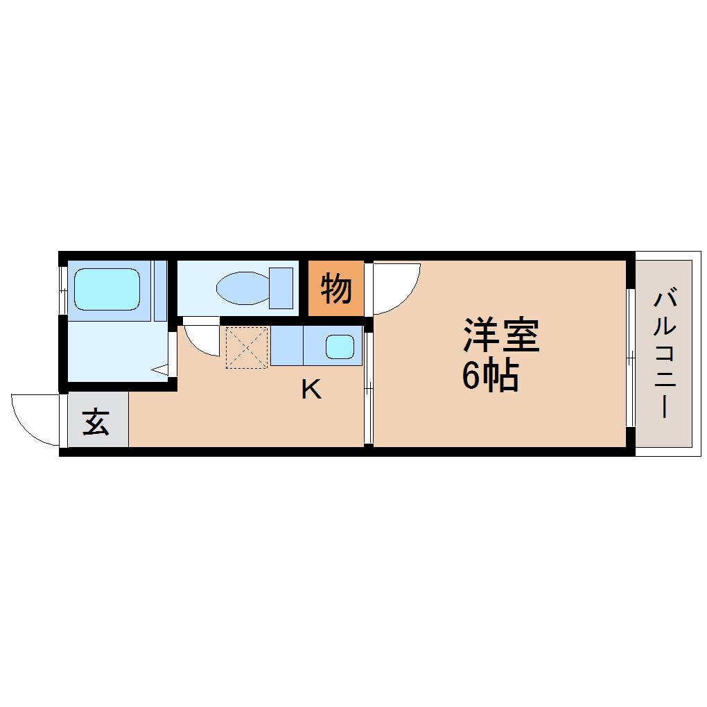 コーポヤマト(1K/2階)の間取り写真