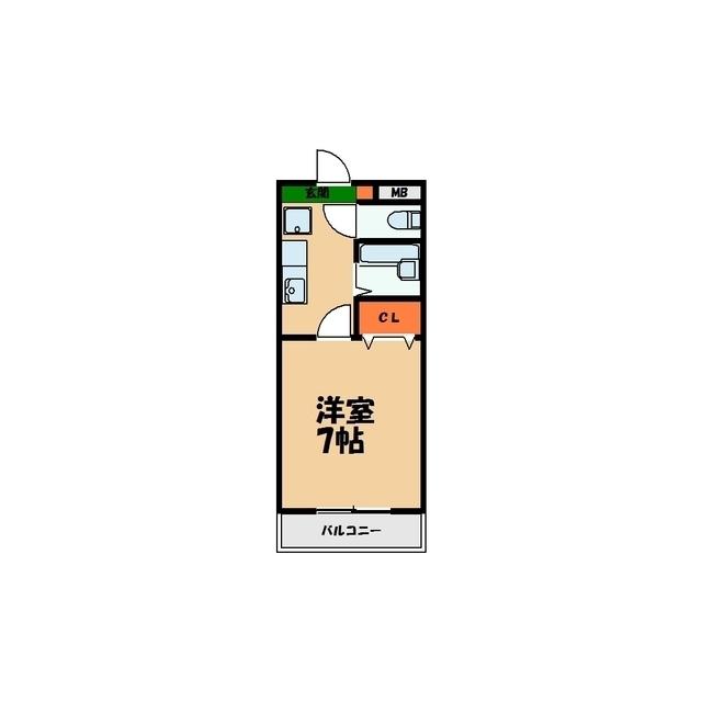 学園SI(1K/4階)の間取り写真