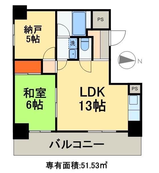 小宮ビル(2LDK/7階)の間取り写真