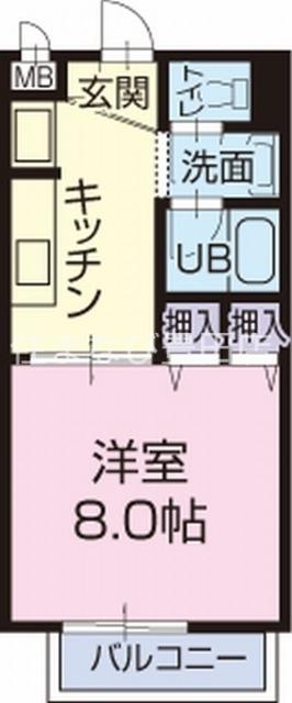 SURPLUSONE酒井A(1K/1階)の間取り写真