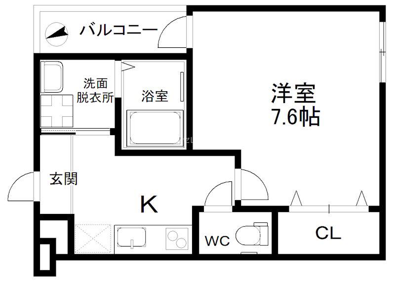 フジパレス東加賀屋(1K/2階)の間取り写真