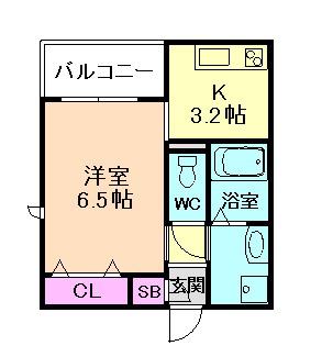 ヘーベルメゾン花川(1K/1階)の間取り写真