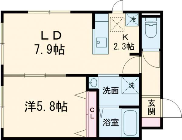 PRESCELTO千歳(1LDK/4階)の間取り写真