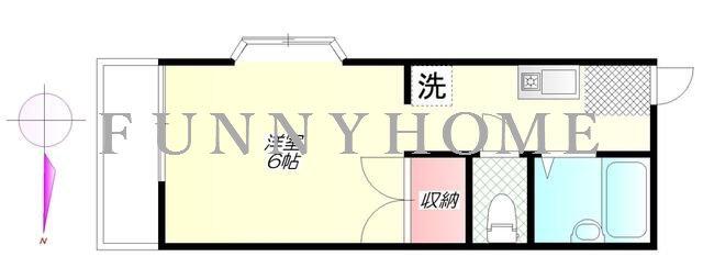 ドミール平町(ワンルーム/1階)の間取り写真