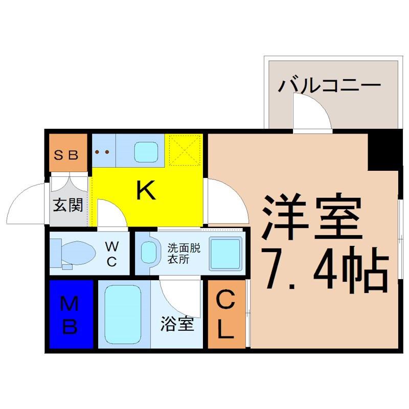 レジデンス東別院スクエア(1K/11階)の間取り写真