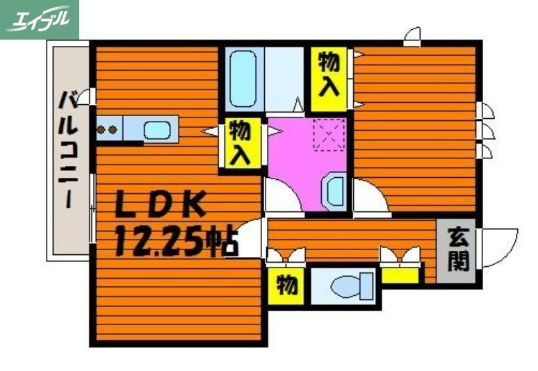アペルトM・K(1LDK/1階)の間取り写真