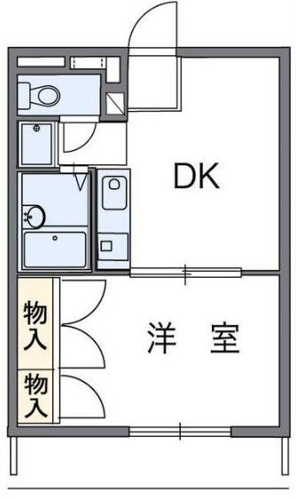 フェニックス(1DK/3階)の間取り写真