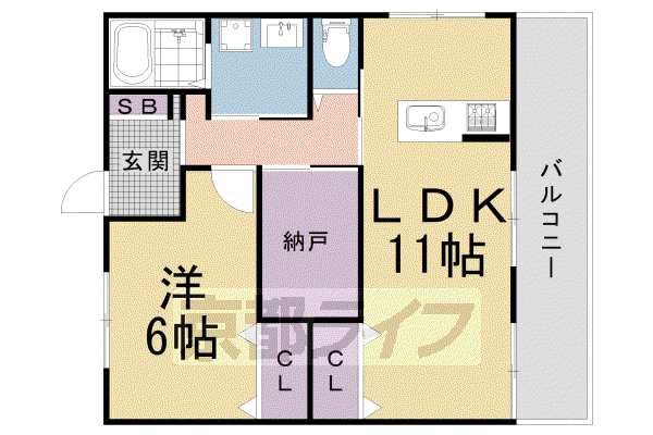 W-HIEISOH(1LDK/1階)の間取り写真