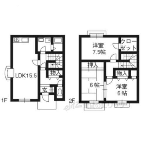 サンライフ上賀茂弐番館(3LDK/2階)の間取り写真