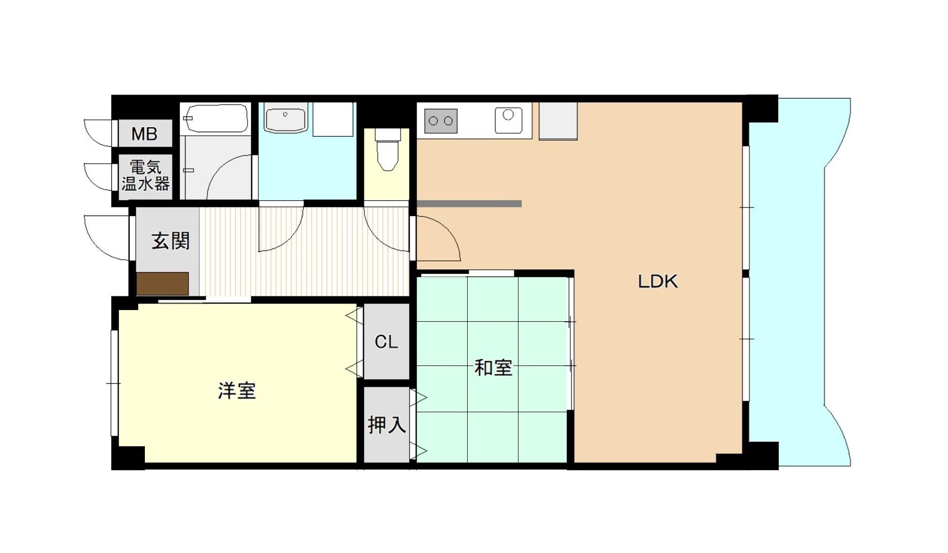 パークハイツ中津川(2LDK/2階)の間取り写真
