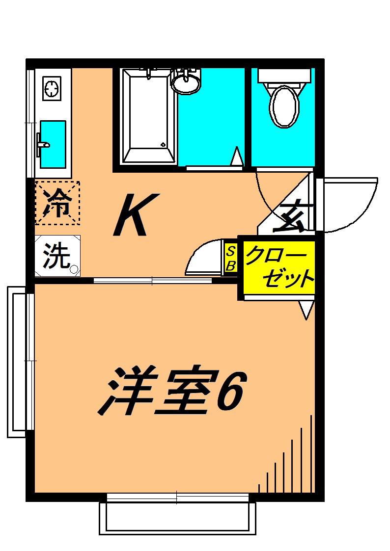 櫻井ビル(1K/3階)の間取り写真