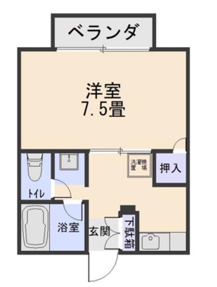 アドニス(1K/2階)の間取り写真