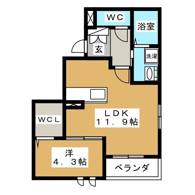 センチュリー10(1LDK/1階)の間取り写真
