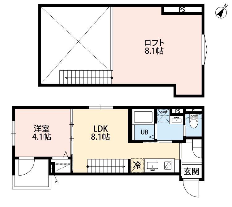 ROBOT HOME 北柏III(1LDK/2階)の間取り写真