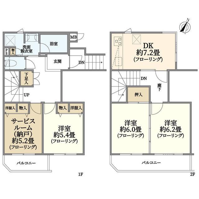 ヴェルディ保土ヶ谷(3SDK/1階)の間取り写真