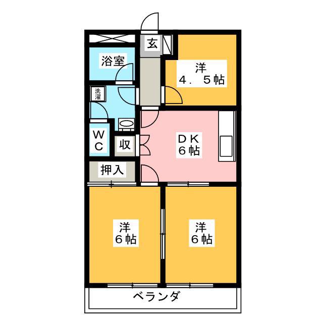 コーポロイヤル(3DK/1階)の間取り写真