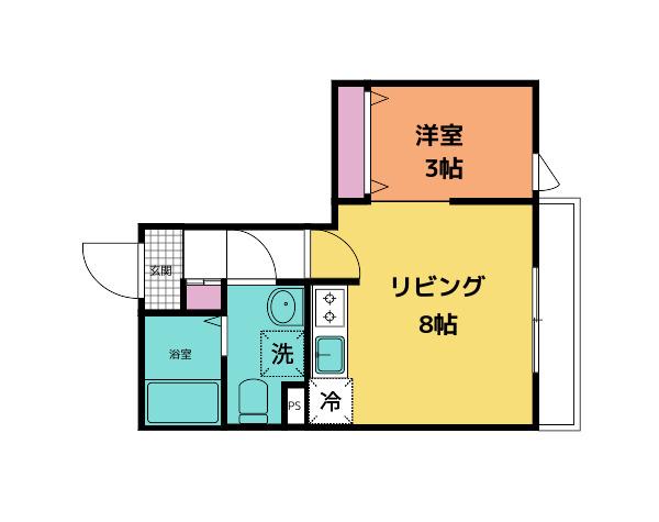 メリディアン利府加瀬弐番館(1LDK/3階)の間取り写真