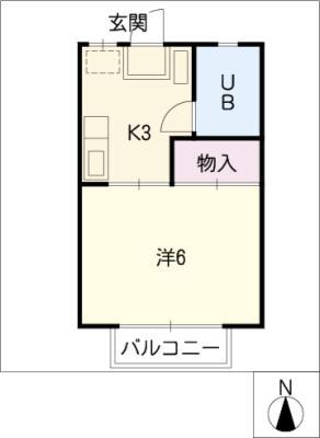 柿沢ハイツC(1K/1階)の間取り写真