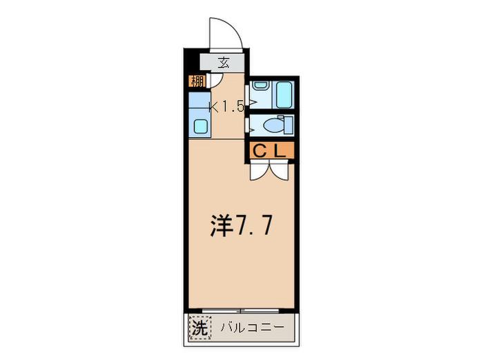 コープ渡辺(1K/4階)の間取り写真