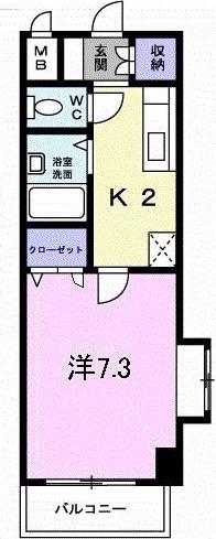 シャンテ吉塚(1K/3階)の間取り写真