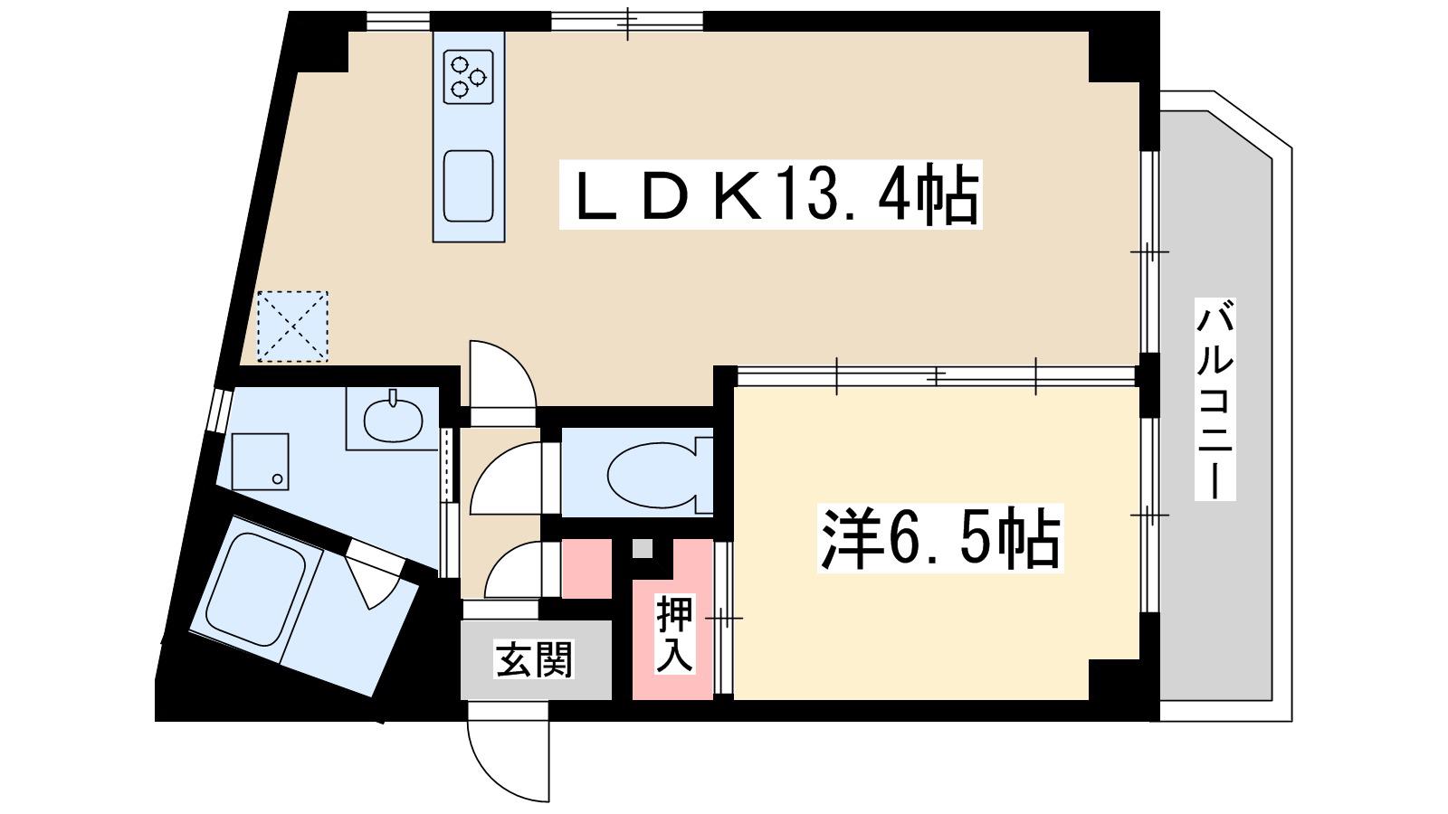 アクシス豊崎(1LDK/5階)の間取り写真