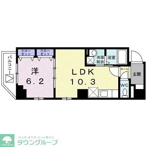 ラ・ポーズ ゾー(1LDK/2階)の間取り写真