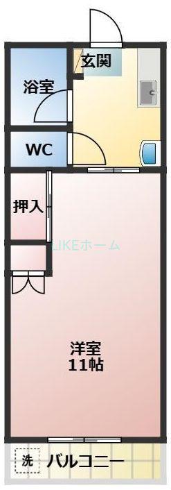 鈴木ハイツ(1K/3階)の間取り写真