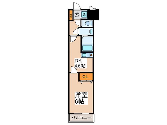 グランベール鷺沼(1DK/1階)の間取り写真