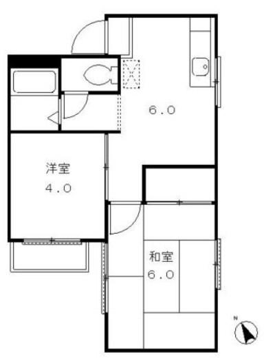 メゾンワダ(2DK/2階)の間取り写真