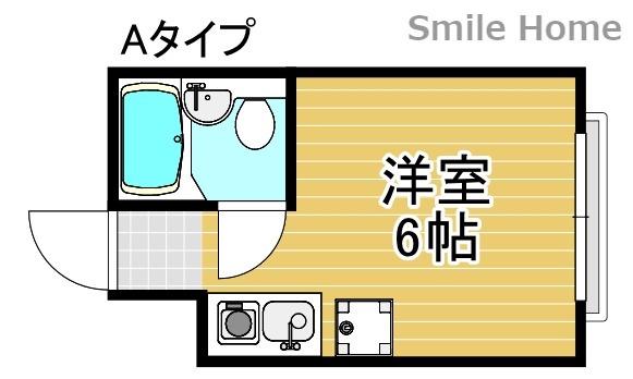 マンション アイリス(1K/4階)の間取り写真