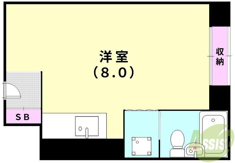 キャメルコート(ワンルーム/3階)の間取り写真