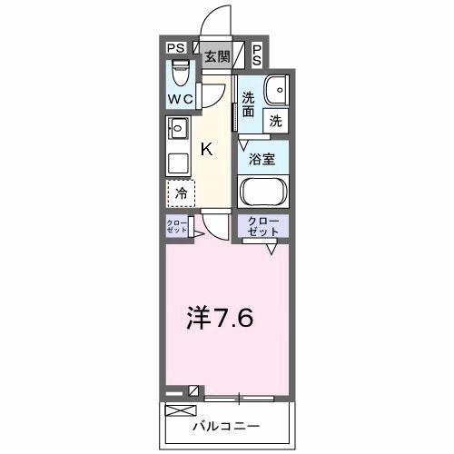 ヴィオラ西八王子(1K/2階)の間取り写真