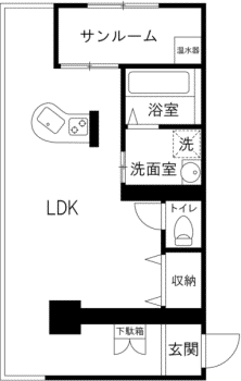 式部サンハイツII(ワンルーム/5階)の間取り写真