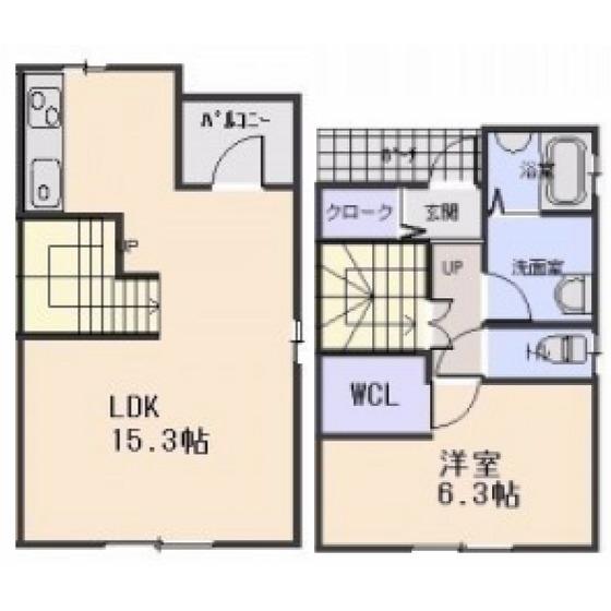 ランソン湯浜(1LDK/1階)の間取り写真