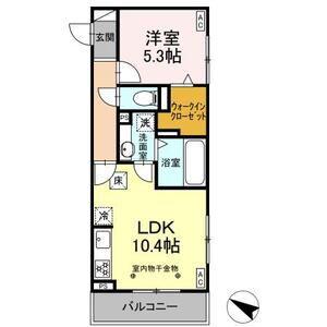 GRAND DーROOM 刈谷下重原(1LDK/1階)の間取り写真