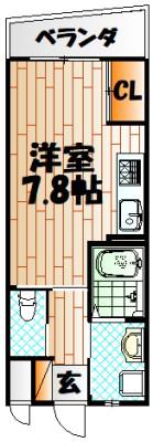 MGA城内(ワンルーム/9階)の間取り写真