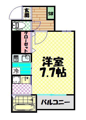 ルミエール難波(1K/10階)の間取り写真