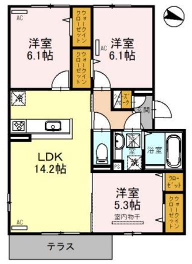 フォレストガーデン我孫子(3LDK/2階)の間取り写真