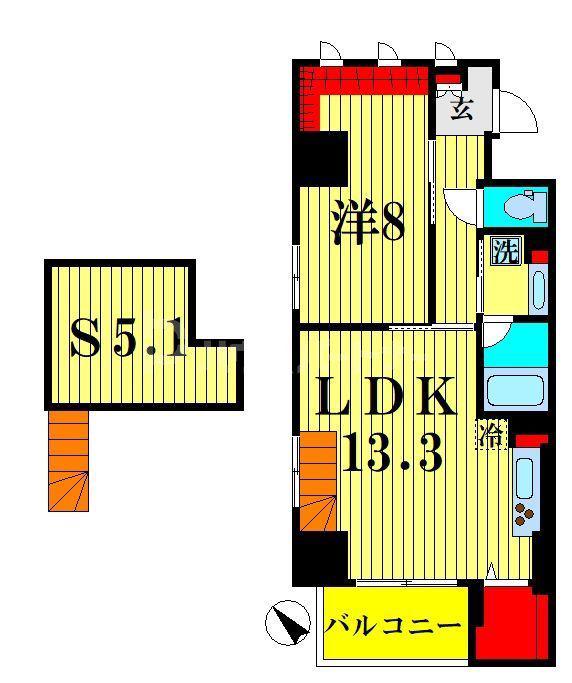 ジ アークトゥルス スピカ(1SLDK/1階)の間取り写真