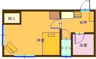 ネクストI(1K/2階)の間取り写真