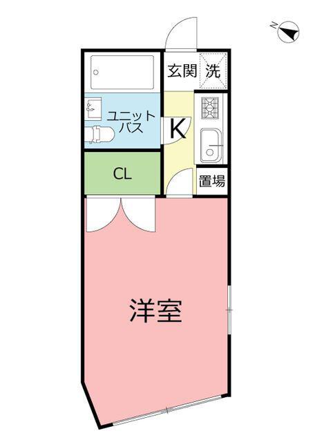 ローゼ湘南台(1K/1階)の間取り写真