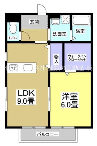 グロワールC(1SLDK/1階)の間取り写真