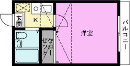 アネックス春日部高校前A棟(1K/2階)の間取り写真