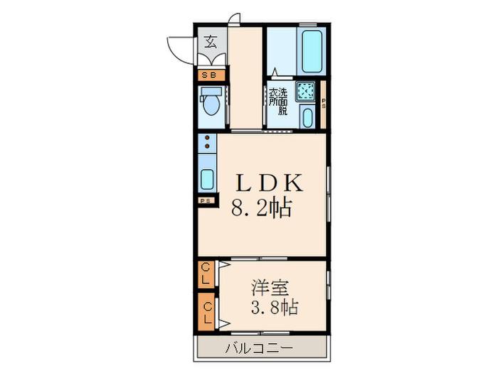 MARRONNIER(1LDK/2階)の間取り写真