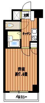 ラグーンシティ文京小石川(1K/2階)の間取り写真