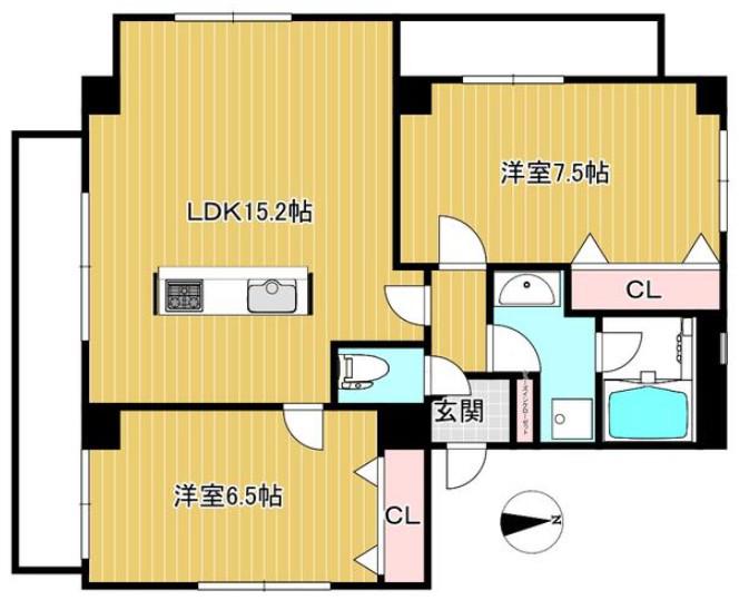 ラウレア(2LDK/5階)の間取り写真